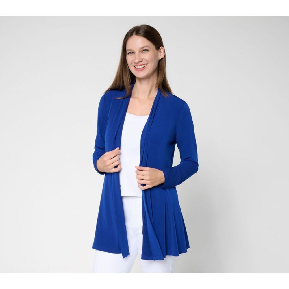 Susan Graver Women's Top Sweater Sz XL Essentials Liquid Knit Blue